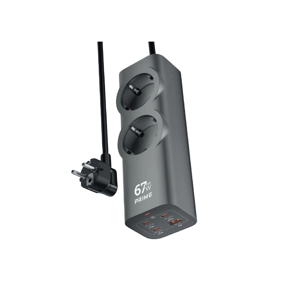 FC54 6in1 Gan Masaüstü Priz | Şarj Cihazı | 1 x Usb-A | 3 x Usb-C | 2 x 220V